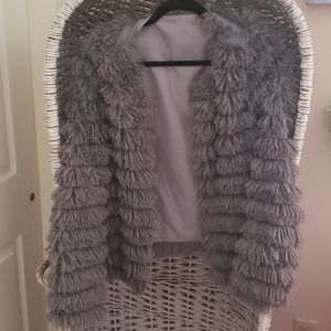 Womens Grey fringe light jacket